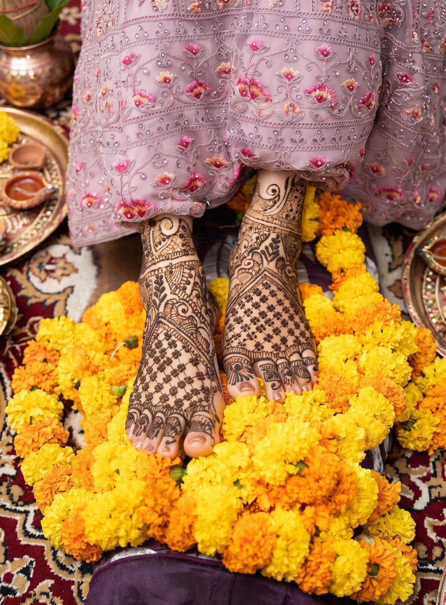 Henna art on feet